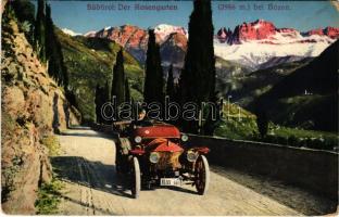 Bolzano, Bozen (Südtirol); Rosengarten / Catinaccio, automobile (worn corner)