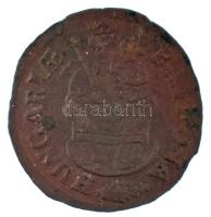 1705K-B Rézpoltúra &quot;II. Rákóczi Ferenc&quot; Körmöcbánya (2,68g) T:VF patina Hungary 1705K-B Poltura Cu &quot;Francis II Rákóczi&quot; Kremnitz / Kremnica (2,68g) C:VF patina Huszár: 1549., Unger II.: 1139.a