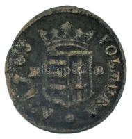 1705K-B Rézpoltúra "II. Rákóczi Ferenc" Körmöcbánya (2,53g) T:F patina Hungary 1705K-B Pol...