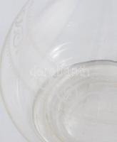 Üveg flaska vésett díszítéssel, dugóval 28 cm