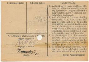 1946. 10.000AP nem kamatozó Pénztárjegy "A 090184" "Másra át nem ruházható", bél...