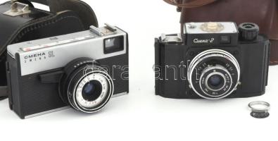 Smena 2 darab klf fényképezőgép, tokban, egyik leeső alkatrésszel