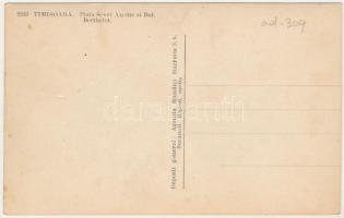 Temesvár, Timisoara; Piata Sever Axente si Bul. Berthelot / utca, villamos, automobil / street view,...