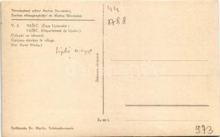 Vázsec, Vazec; Národopisny odbor Matice Slovenskej. Zupa Liptovská, chlapci na záhumi / A Szlovák Ma...