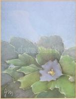 Gonda Margit (?-): Virág szirom . Pasztell, papír, dekoratív keretben 31x25 cm