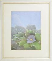 Gonda Margit (?-): Virág szirom . Pasztell, papír, dekoratív keretben 31x25 cm