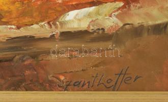 Szanthoffer Imre (1930-2007): Házak. Olaj, farost, jelzett. Hátoldalán autográf felirattal. Dekoratí...