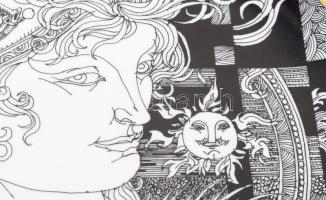 Hollóházi Szász Endre által tervezett dísztál. Jelzett, kissé kopott matricaréteggel, d: 30,5 cm