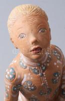 Kovács Margit (1902-1977): Ábrándozó. Jelzett, kis kopással, m: 22 cm