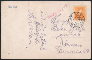 1939 Huszt képeslap, Arcképek 2f bélyeggel bérmentesítve, M.KIR.POSTA / 314 (Kárpátalja)