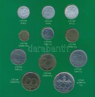 1995. 10f-200Ft (11xklf) "Magyarország pénzérméi" forgalmi sor dísztokban, közte 200Ft Ag ...
