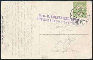 1915 Képeslap (Kárpátok) Turul 5f bélyeggel K.u.K. MILITÄRZENSUR SITZ DER KOMISSION EPERJES