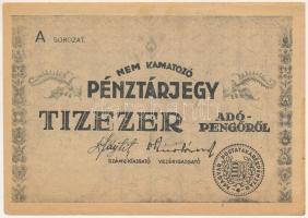 1946. 10.000AP nem kamatozó Pénztárjegy sorszám és Másra át nem ruházható felirat nélkül T:AU sarokhajlások, folt Adamo P57Ah