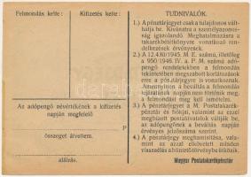 1946. 10.000AP nem kamatozó Pénztárjegy sorszám és "Másra át nem ruházható" felirat nélkül...