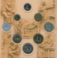 1999. 50f-100Ft (8xklf) "75 éves a Magyar Nemzeti Bank" forgalmi sor dísztokban T:PP patin...