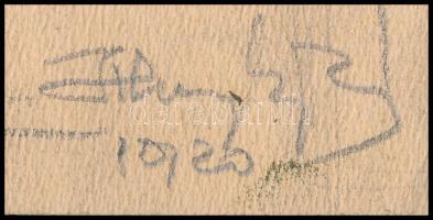 Haranghy Jenő (1894-1951): Lovas tanulmányrajz. Ceruza, papír, jelzett, 14,5x13 cm