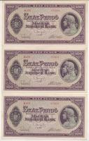 1945. 100P (3x) sorszámkövetők E 276 071932 - E 276 071934 T:AU apró szakadás Adamo P18