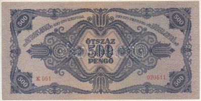 1945. 500P magyar "N" betű orosz "P" helyett T:F szép papír
Adamo P19h