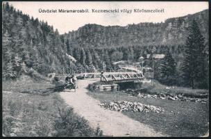 1918 Képeslap (Máramaros), lila "K.u.K. ETAPPENSTATIONSKOMMANDO"