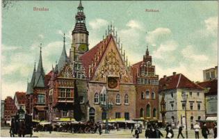 1909 Wroclaw, Breslau; Rathaus / town hall, market (EB)
