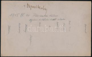 1915.IV.10. Piliscsaba, osztrák-magyar katonai tábor, egyéves önkéntes tiszti iskola, csoportkép Man...