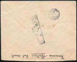 1941 Ajánlott evél 2Lei + 3 x 10Lei bélyeggel, román cenzúrával Budapestre