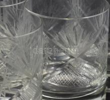 Ólomkristály whiskey pohár készlet, 6 darab, hibátlan, m: 9,5 cm