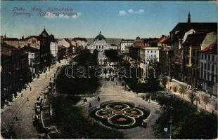 1916 Lviv, Lwów, Lemberg; Waly Hetmanskie / Hetmanski-Wallen / street, hotel + K.u.K. Infanterieregiment Maria Theresia No. 32. (EK)