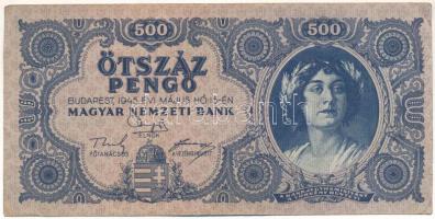 1945. 500P magyar N betű orosz P helyett T:F Adamo P19h