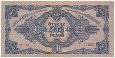 1945. 500P magyar "N" betű orosz "P" helyett T:F Adamo P19h
