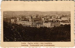 1916 Lviv, Lwów, Lemberg; Ogólny widok i dom inwalidów / Totalansicht und Invalidenhaus + K.u.K. Reservespital No. 1. LEMBERG