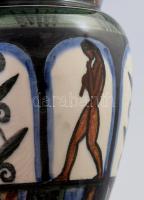 Lonkay Antal (1904-1955), Keramos Rt. Nógrádverőce: Art deco váza. Mázas kerámia, cca 1926, oldalán ...