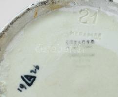 Lonkay Antal (1904-1955), Keramos Rt. Nógrádverőce: Art deco fedeles váza. Mázas kerámia, cca 1926, ...