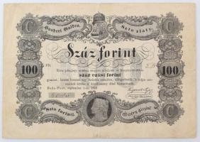 1848. 100Ft Kossuth bankó, ötezer alatti FB 4018 sorszámmal! T:F  Hungary 1848. 100 Forint Kossuth banknote, with realtively low serial number FB 4018 C:F  Adamo G114