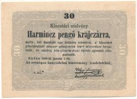 1849. 30kr Kossuth bankó T:AU,XF hajtatlan, de apró szakadás Adamo G103