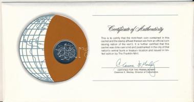 Seychelles-szigetek 1977. 50c Cu-Ni "Nemzetek pénzérméi" felbélyegzett borítékban, bélyegz...