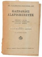 Gazdasági alapismeretek. Kézikönyv a m. kir. téli gazdasági tanfolyamok hallgatói részére. A m. kir. földmívelésügyi miniszter kiadványai 1. sz. Bp., 1942, Pátria, 511 p. VI., javított kiadás. Kiadói papírkötés, a könyvtest szétvált, és a könyvtest elvált a borítótól, a gerincen szakadással.