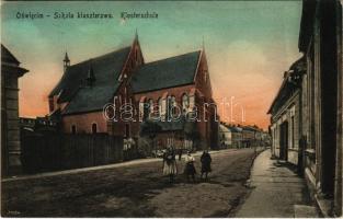 1918 Oswiecim, Auschwitz; Szkola klaszterowa / Klosterschule / street view, monastery school