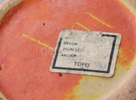 Tófej kancsó. Jelzett, mázhibákkal, m: 25 cm