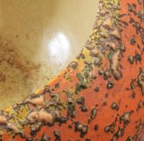 Tófej kaspó. Lepattanásokkal, jelzett, d: 23 cm, m: 12 cm