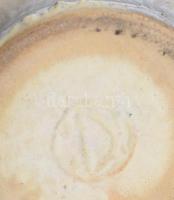 Retro kerámia váza, jelzett, kopással, m: 12,5 cm