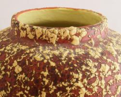 Tófej nagyméretű henger padlóváza. Jelzett, lepattanással, m: 65 cm /// KIZÁRÓLAG SZEMÉLYES ÁTVÉTEL,...