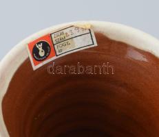 Kálmán Anikó: Fehérmázas kisváza pár. Jelzett, zsűrizett, hibátlan, m: 8,5-13 cm