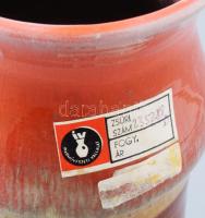 Kálmán Anikó: Színátmenetes váza. Jelzett, repedt, m: 25 cm