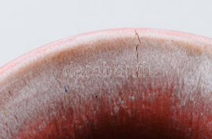 Kálmán Anikó: Színátmenetes váza. Jelzett, repedt, m: 25 cm