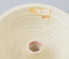 Kálmán Anikó: Minimalista gyertyatartó. Mázas kerámia, jelzés nélkül, kopással, d: 14 cm