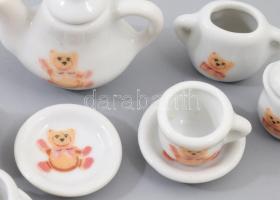 Baba porcelán teás készlet. Matricás, jelzett, hibátlan