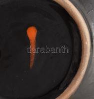 Iparművészeti halmintás dísztál. Jelzett, kis mázhibákkal, 20x20 cm