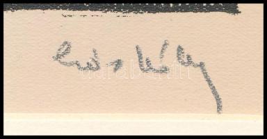 Kós Károly (1883-1977): Kúria. Linómetszet, papír, paszpartuban, utólagos jelzéssel, 10,5×10,5 cm