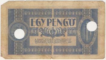 1938. 1P "H 146 044794" lyukasztásokkal érvénytelenítve T:VG folt, szakadás, sarokhiány
A...